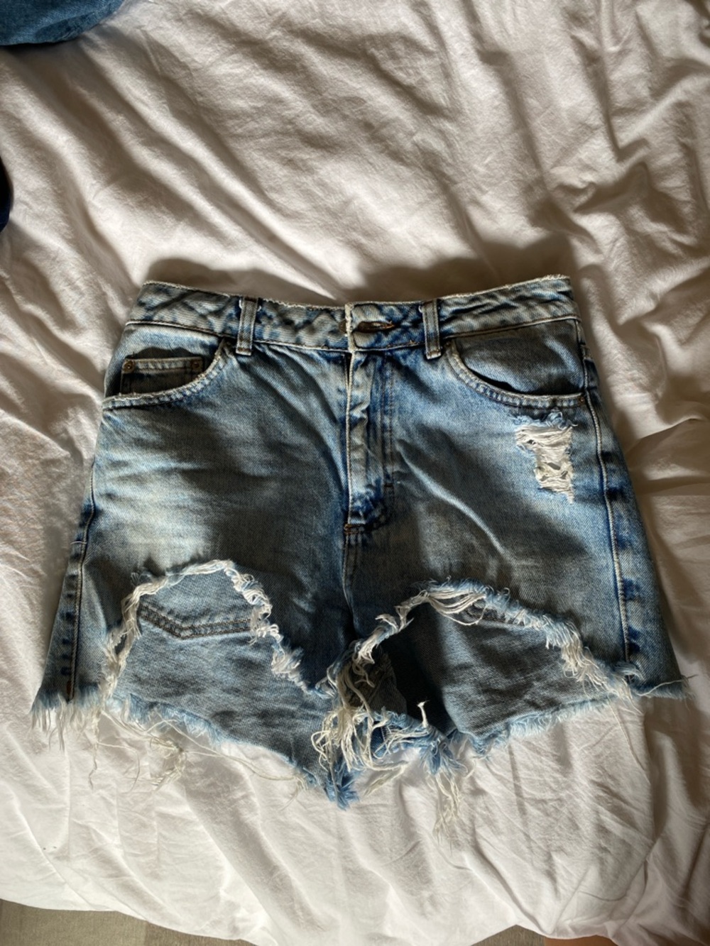 Top shop mom Denim Cutoff Distressed Women’s Shorts - Light Blue